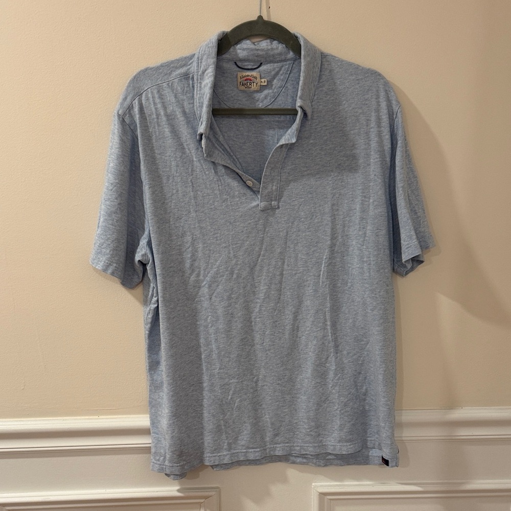 Faherty Sky Blue Polo Shirt